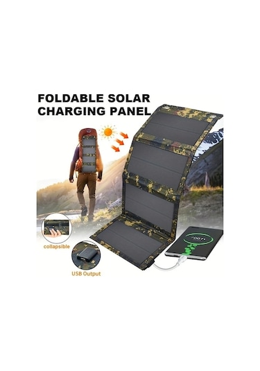 Besthome1 Dream011 1 Adet Taşınabilir Katlanabilir Güneş Paneli Siyah Usb Arayüzü Telefon Tablet Şarj Kampçılık Seyahat Monokr