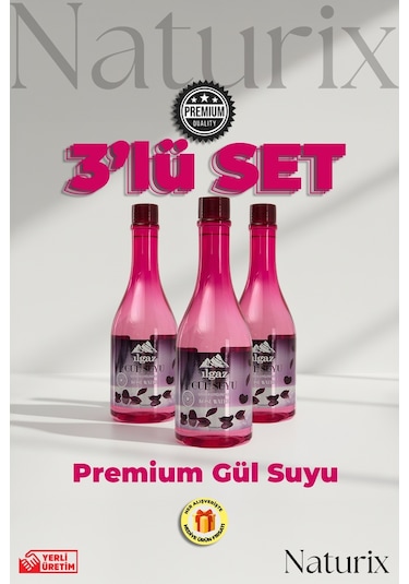 Ilgaz Doğal Gıdaya Eklenebilir ve İçilebilir Gül Suyu 3 x 400 ML