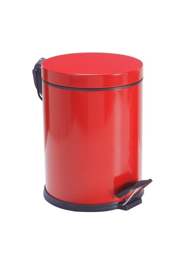 Zethome Kırmızı İkili Banyo Seti Çöp Kovası-tuvalet Fırçası Kırmızı