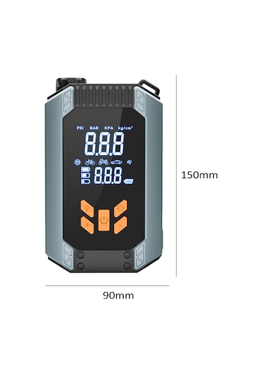 Reedark 12v Araç Acil Başlatma Ve Hava Pompa 2'li Cihazı - Kablosuz Sayısal Göstergeli, Led Işık, Usb Şarj Portlu, 150psı Maksimum Basınç