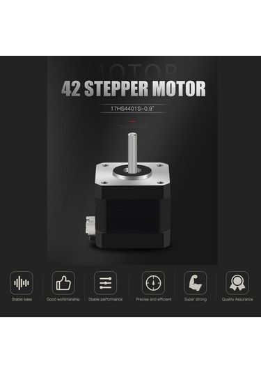 Geekyou 42 Adım Motor 0.9 Adım Açısı 280mn.m Tutma Torku 1m Kablolu Siyah