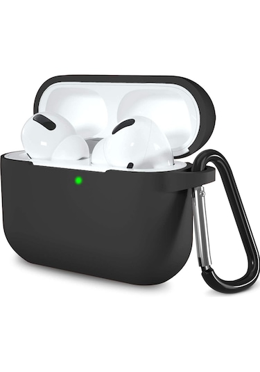 Airpods Pro 3 2025 Uyumlu Mat Silikon Kılıf 1 Kalite +kanca Siyah
