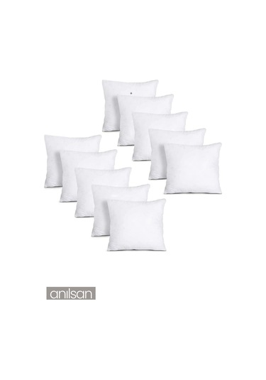 10 Adet Kırlent Iç Yastık Ekstra Dolgun Koltuk Yastığı Balkon Bahçe Aksesuar Yastığı 45x45 Beyaz