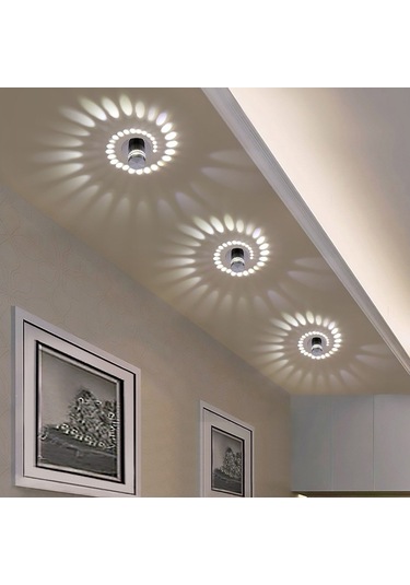 Soulader 3w Led Işık Kaynağı İle Modern Dekoratif Spiral Aplik Avize Modeli Beyaz