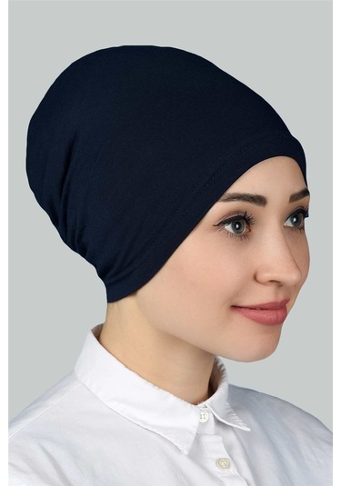 Altobeh Hazır Pratik Geçmeli Lastikli Tesettür Bone - Lacivert