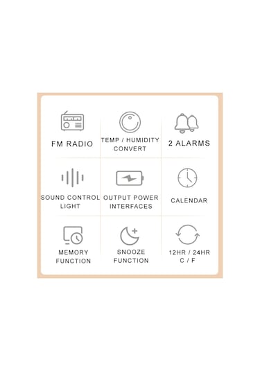 Zilinn Mordern Fm Radyo Başucu Uyandırma İçin Led Çalar Saat. Sıcaklık Termometresi Nem Higrometresi İle Dijital Masa Takvimi. Beyaz-89 Çok Renki