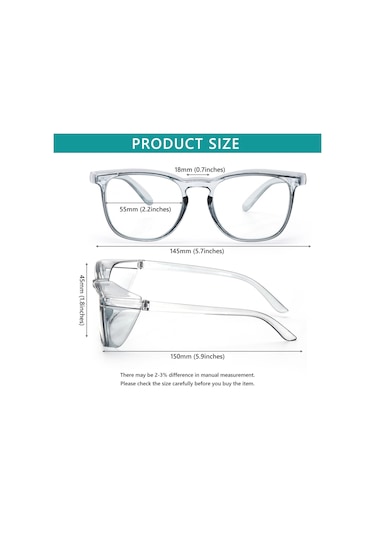Göz Koruma Gözlükleri Mavi Işık Engelleyen Gözlükler Buğu Önleyici Güvenlik Gözlükleri Anti Polen Gözlükler Transparent Gray