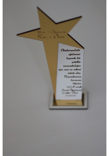 Mezuniyet Hatırası Plaket Tasarım Kişiye Özel İsim Yazılı Altın