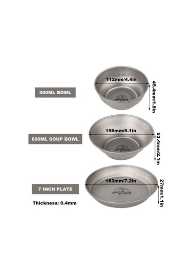Youmex Yüksek Kaliteli Saf Titanyum Kamp Kasesi - 300ml, Hafif Ve Taşınabilir, Paslanmaz Ve Dayanıklı Gri