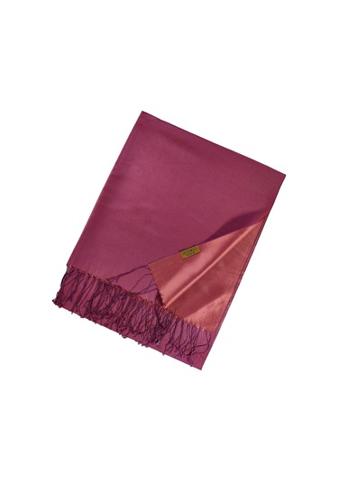 Mısırlı Eşarpları Çift Taraflı Düz Renk Ipek Şal Gül Kurusu