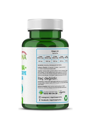 Algolina Spirulina Tablet 525 Mg 2 x 120 Tablet