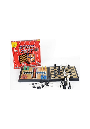 Beşli Oyun Seti Satranç - Dama - Tavla - Kızmabirader - Solotest