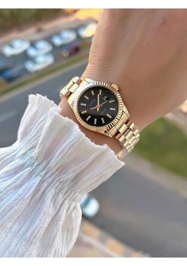 Coliseum Çelik Kordon Takvimli Kadran Özel Tasarım Vintage Seri Kadın Kol Saati+bileklik Ps.8341.m2 Sarı