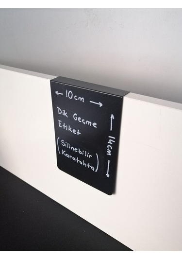 10 Adet Silinebilir Karatahta Siyah Etiket 14 x 10 CM Ahşap Raflar