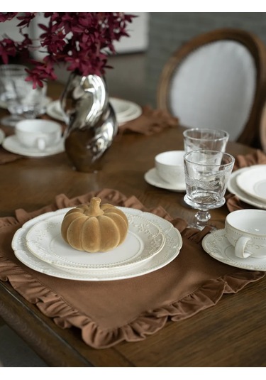 Home Lovers Dokuma Servis Peçeteleri Seti 2 Adet 440394407 Kahverengi