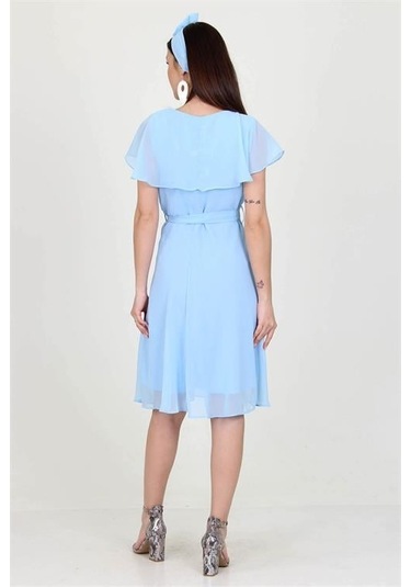 Kadın Şifon Mezuniyet Elbisesi Dpry8081 Bebe Mavisi