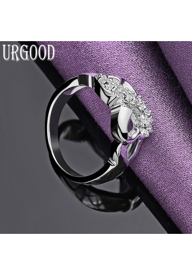 925 Ayar Gümüş Kalp Yay Yüzük Parti Hediye Romantik Takı