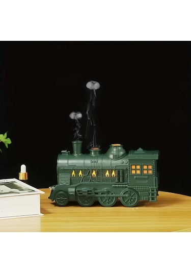 Honeybeeshop Siyah Usb Mini Tren Tasarımı Yağ Difüzörü 2 Işık Soğuk Buhar Çift Püskürtme Modu Ev Ofis