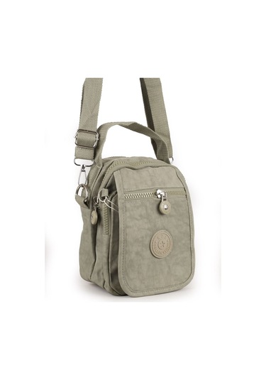 Krinkıl/klinkır Su Geçirmez İthal Kumaş Cırtlı Çokgözlü Erkek Çapraz Omuz Ve El Çantası Bej 11-6k Bej