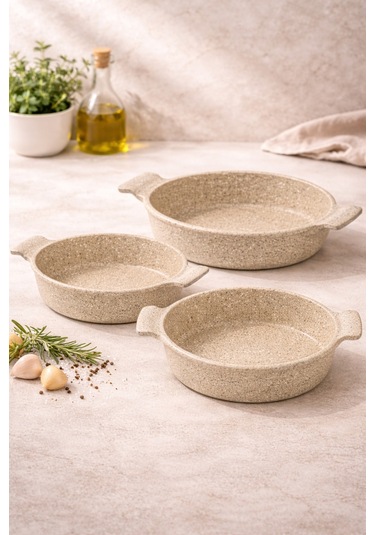 Nirvana 3 Parça Döküm Sahan Set Cappucıno - 18/20/22 Eşit Isı Dağılımlı