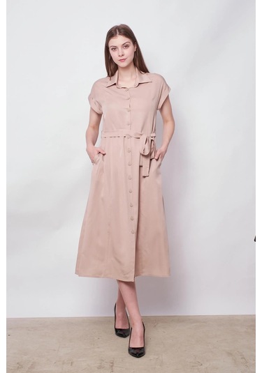 %100 Iyocell Akıcı Şık Kumaş Yakalı Düşük Omuzlu Duble Kollu Bağcıklı Midi Boy Diz Altı Elbise-taş Taş %100 Iyocell Akıcı Şık Kumaş Yakalı Düşük Omuzlu Duble Kollu Bağcıklı Midi Boy Diz Altı Elbise-taş Taş