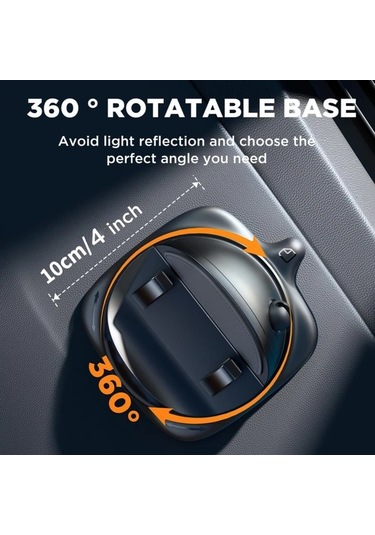 Xuweiwei Siyah 360 Derece Dönebilir Joyroom Araç İçin Ayarlanabilir Yaylı Telefon Tutucu Kaymaz Silikon