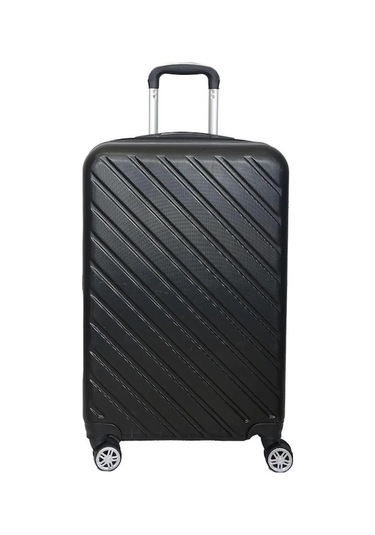 Novahub Abs Kullanışlı Renkli Büyük Boy Valiz Siyah Siyah