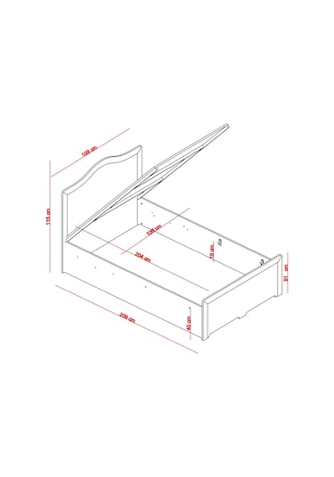 Meltem Kids Classy Krem Genç Odası Tek Kişilik Amortisörlü Karyola 100x200 Cm