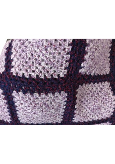 El Örgüsü Renkli Patchwork Büyük Boy Battaniye 135x195 Çok Renkli