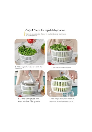 Sebze Salata Döndürücü Marul Yaprağı Sebze Kurutucu Çok Çok Renkli