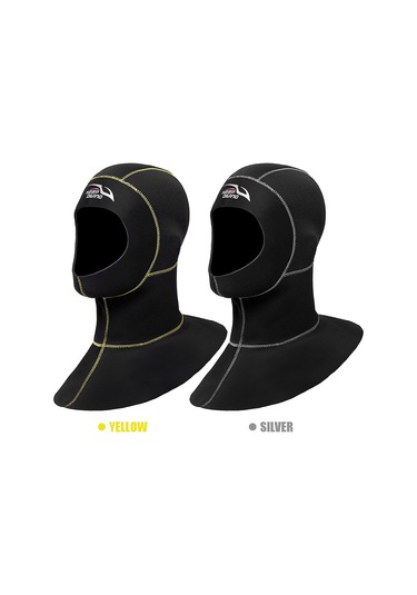 Kosona 3mm Kalın Neopren Dalış Şapka: Kışın Isı Sağlar, Su Altı Sporları İçin Esnek Ve Isı Tutucu - Sarı Çizgili M Boyu