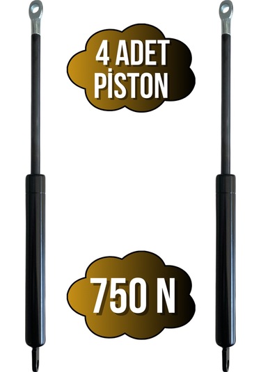 Yatak Makası Pistonu Baza Açılır Makası Pistonu 750n Piston Tek Kişilik 4 Adet Siyah Siyah