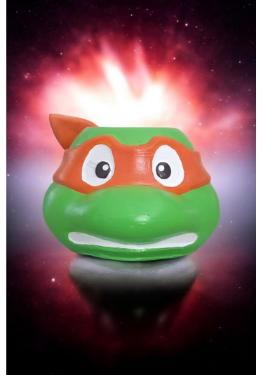 Ninja Kaplumbağa Şeklindeki Kalemlik Michelangelo 7x10 Cm Turuncu