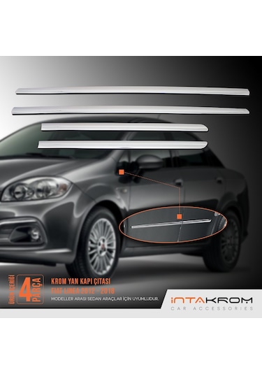 intakrom Fiat Linea Krom Yan Kapı Çıtası 2012-2018