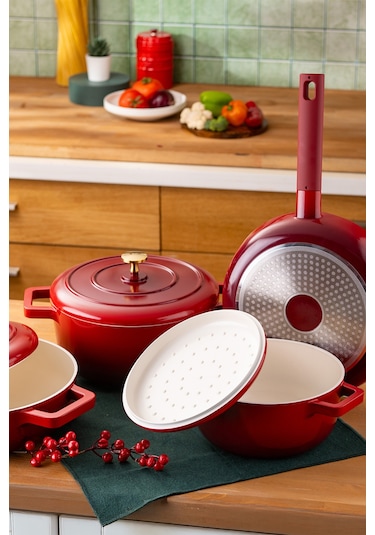 Emsan Red Royal 7 Parça Tencere Seti Kırmızı