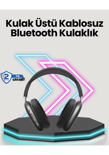 Bfs Bluetooth V5.0 Kablosuz Kulak Üstü Kulaklık Katlanabilir, Mikro Usb Girişli
