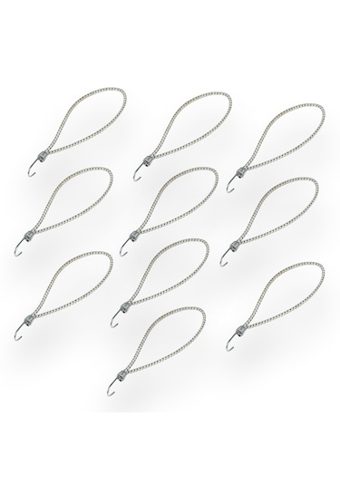 Metal Kancalı Çadır Branda Gergi Lastiği-10 Adet