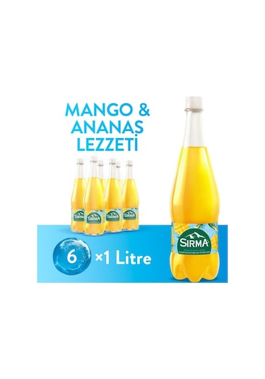 Sırma Mango & Ananas Aromalı C Vitaminli Doğal Maden Suyu 1 Lt X 6 Adet