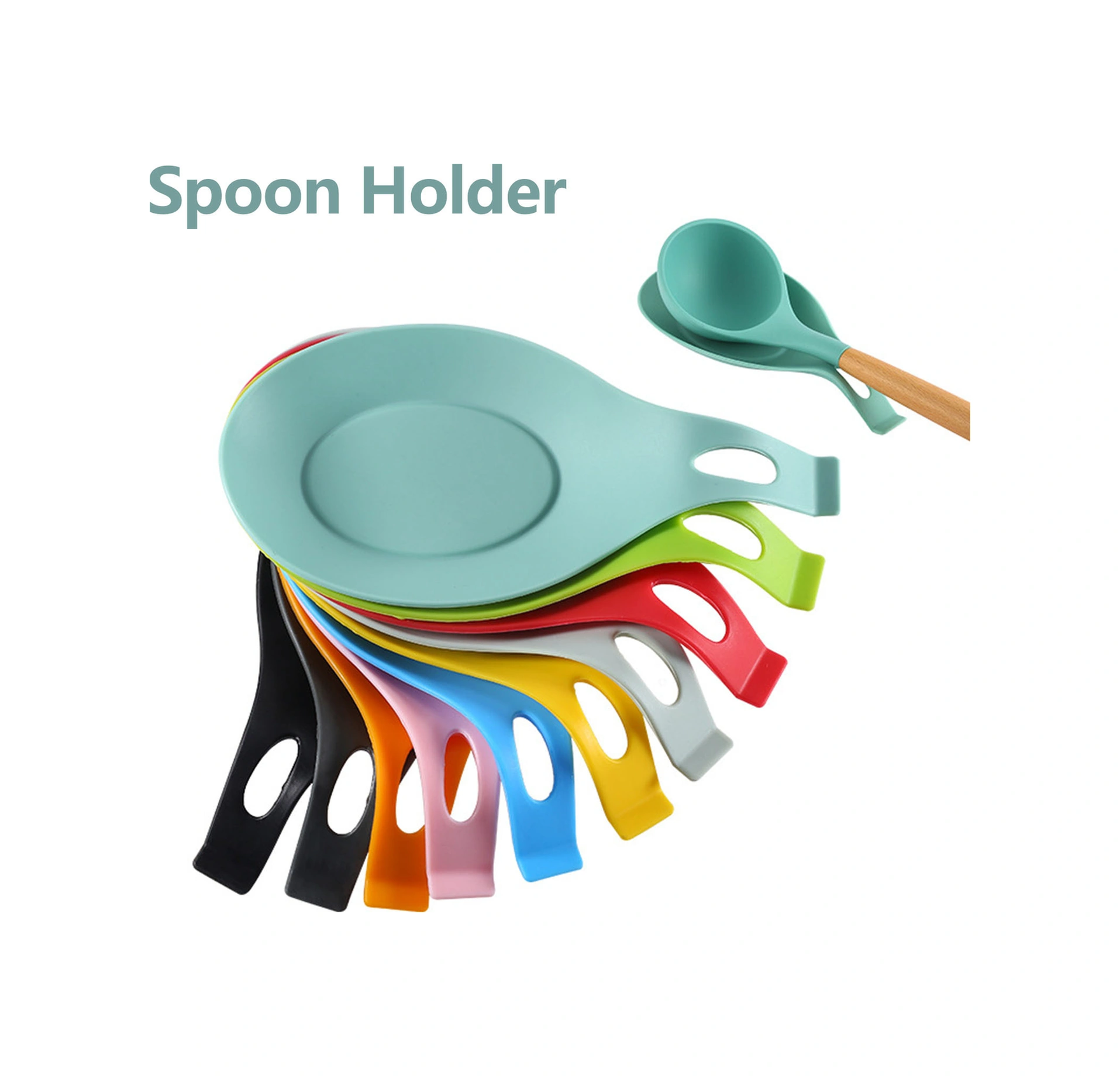 Xindoker Küçük Mutfak Aracı: Derin Gri Silikon Kaşık Tutucu, Isıya Dayanıklı, Kolay Temizlenir, 20cm Uzunlukta Mutfak Organizasyonu