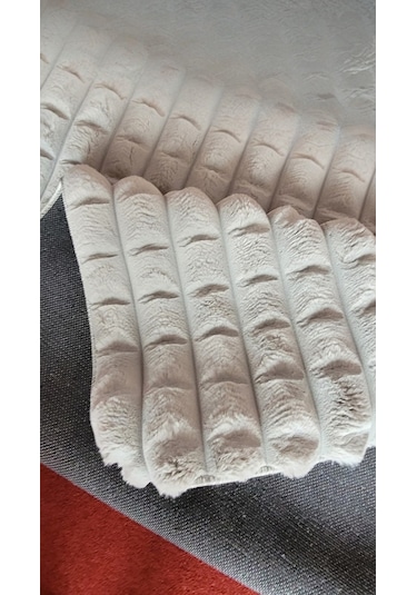 Dekoratif Bubble Peluş Post Halı Beyaz 111p Beyaz