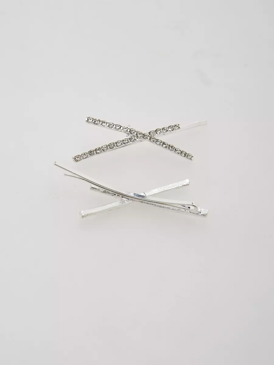 Evia Taşlı Saç Tokası 2 Adet 200436259 Gri