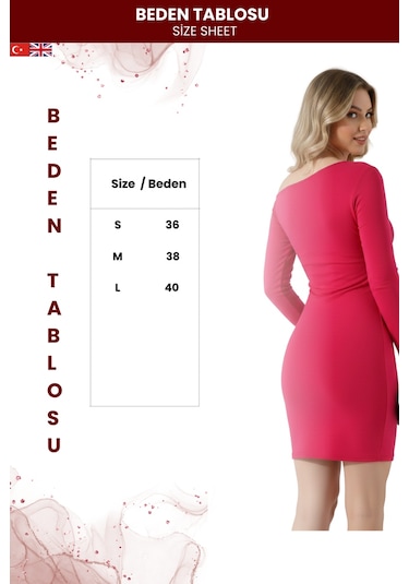 Zedefx Kadın Krep Kumaş Dar Elbise Pembe