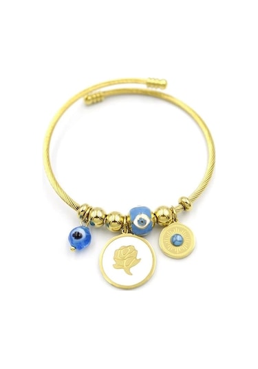 Gül Charm Bilezik - Altın Çok Renkli