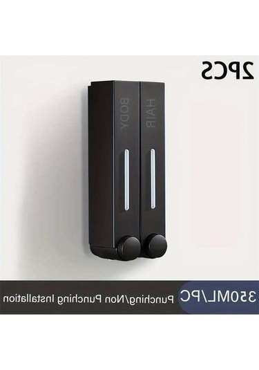 Bosphorusboutique02 Siyah B 350ml Duvar Montaj Sabun Dağıtıcı, 3 Adet, Otel/banyo/mutfak, El Yıkama, Duş Jeli/şampuan, Delme İzleri Olmadan Kurulum, Ev Kullanımı Siyah