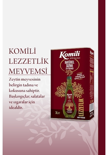 Komili Lezzetlik Meyvemsi Natürel Sızma Zeytinyağı 3 L