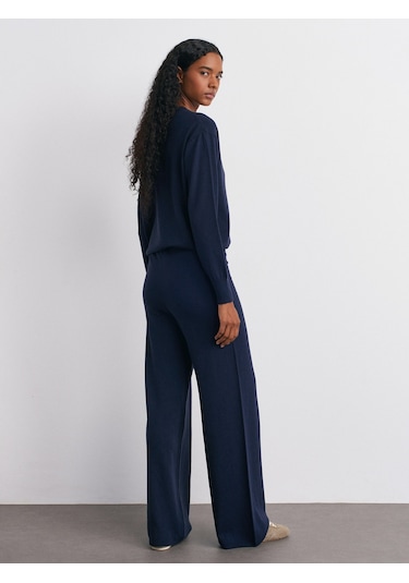 Dilvin 70163 Beli Lastikli Yünlü Triko Pantolon-laci Mel. Laci Mel.