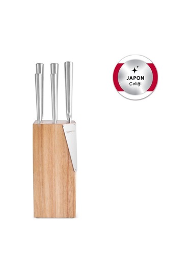 Karaca  Samuray Thor New Japon Çeliği 6 Parça Bıçak Seti Ahşap