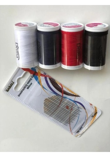 Dikiş İpi İplik İğne Seti 4 Adet 100 M