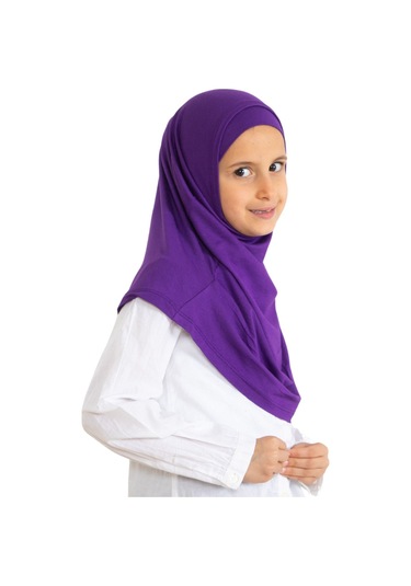 Çocuk Hazır Giyim Başörtüsü Şal Turban Viskon - Mor Mor