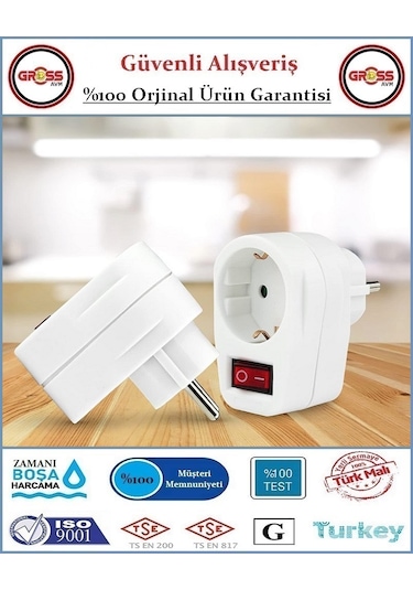 Viko Anahtarlı Tekli Topraklı Fiş Priz